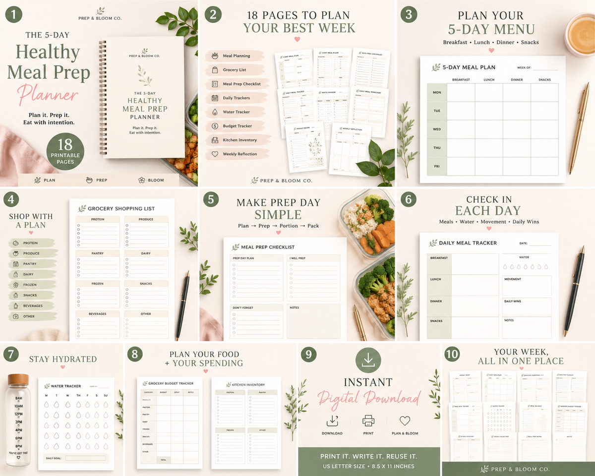 The 5-Day Healthy Meal Prep Planner