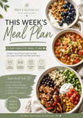Healthy Meal Prep Plan | Easy Meal Plan with Recipes,Grocery List & Calorie Guide for 1, 5 Day week.